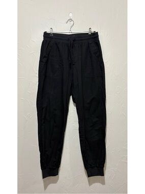 Pact black organic cotton/linen blend casual jogger pants (medium)